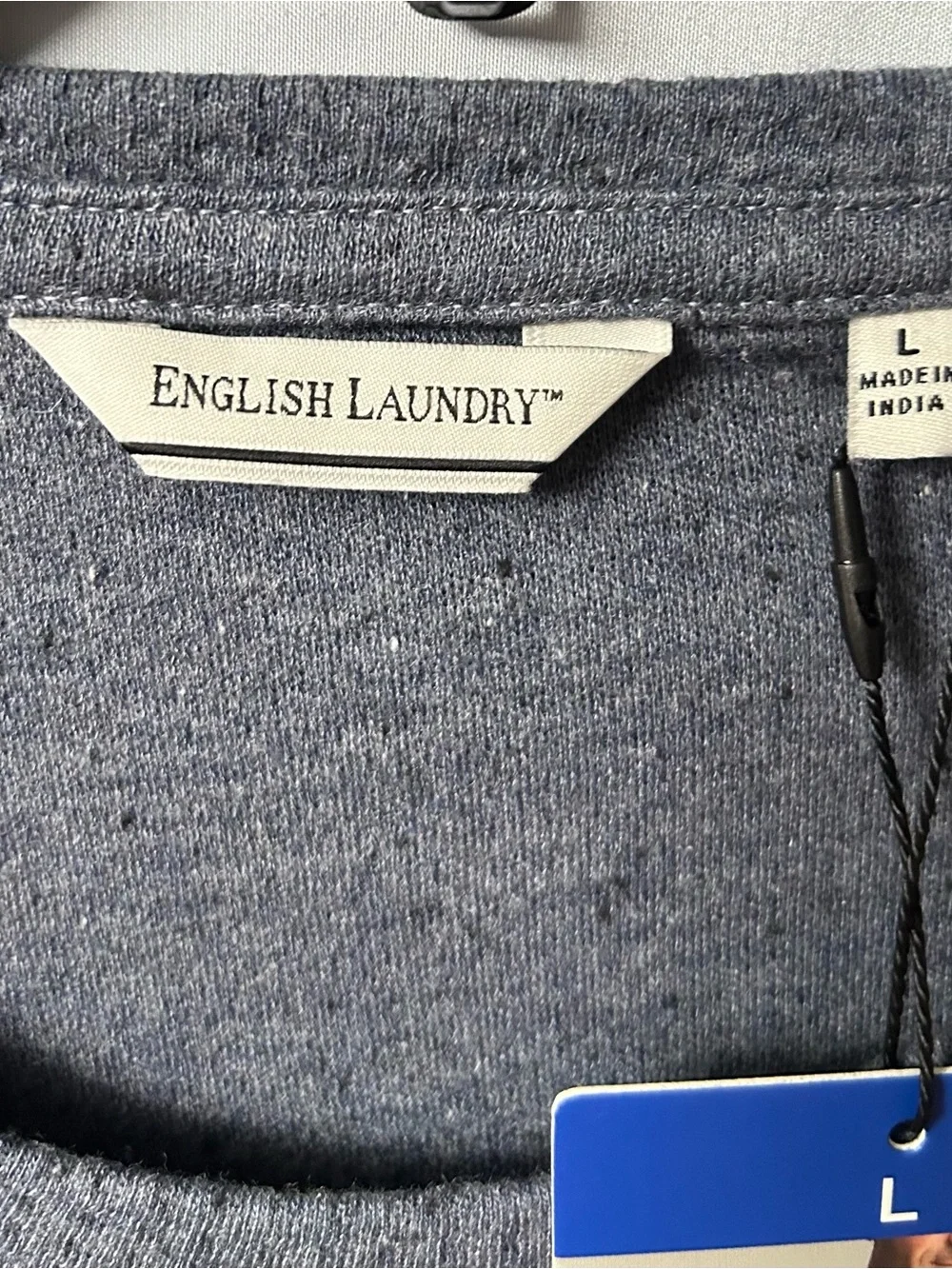 English Laundry Men’s Crewneck Waffle Knit Sweater — Charcoal Gray
